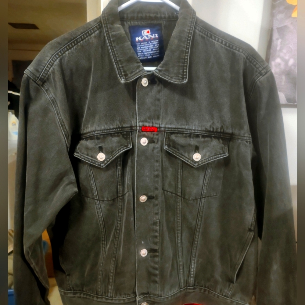 Vintage,Karl Kani Jean Jacket Mens size Large! Great Shape, Black.